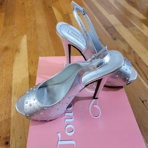 Touch ups brooke jeweled platform sling back heels